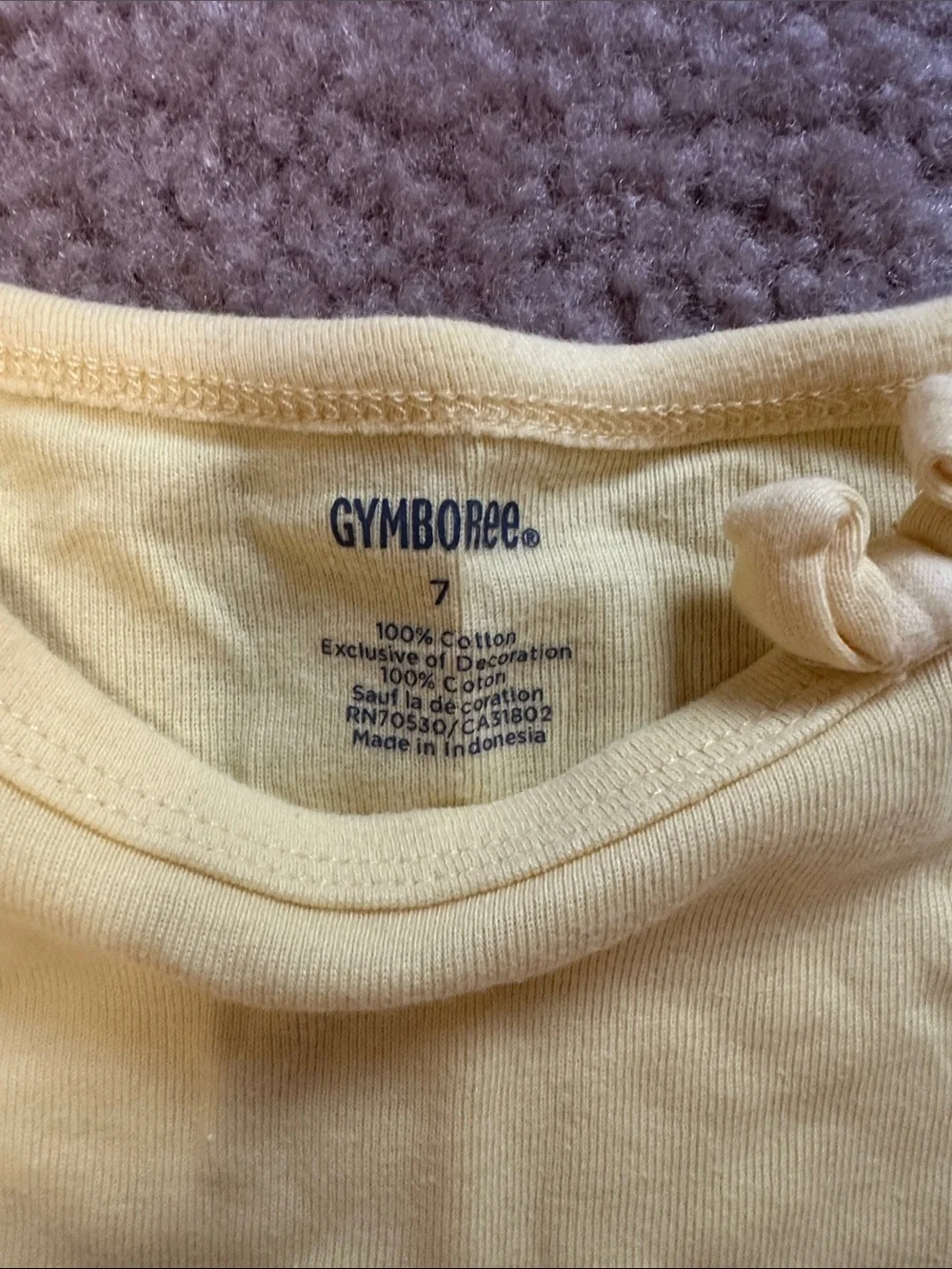 Gymboree Yellow Long Sleeve Tee with Pink & Blue Flower Appliqués